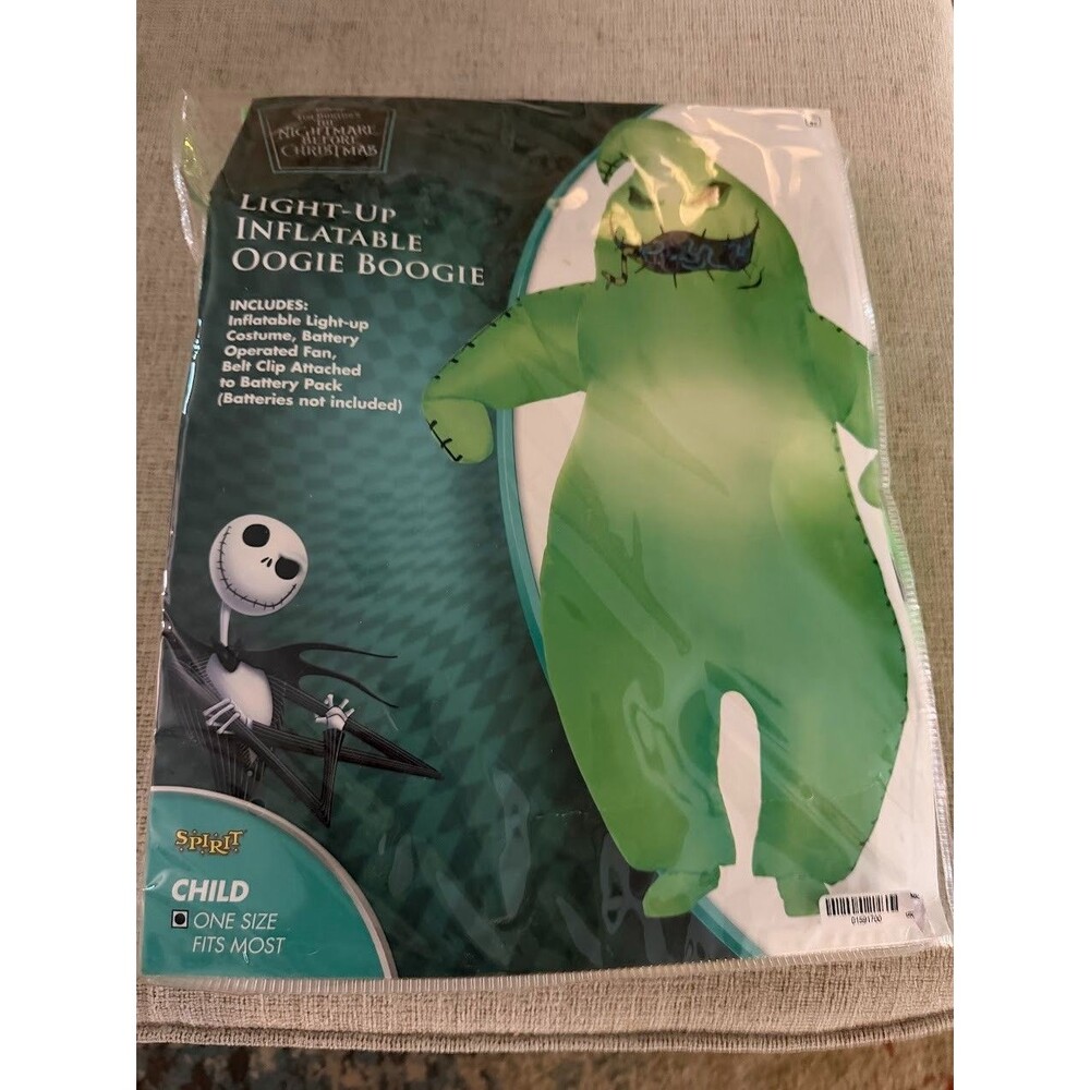 Light Up Oogie Boogie Inflatable Costume Child One Size OS Spirit Halloween New